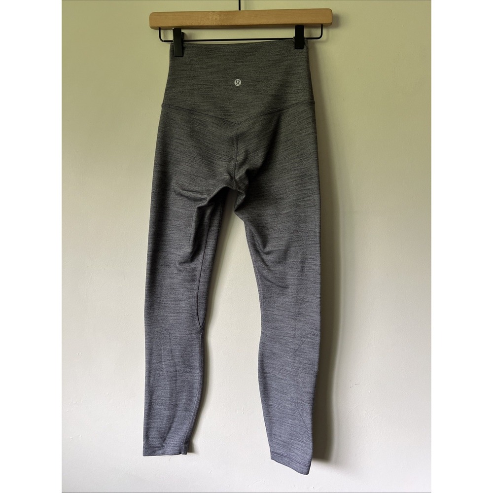 Lululemon Align Pant II 25" Size 4 Mini Heathered Herringbone Black White Nulu
